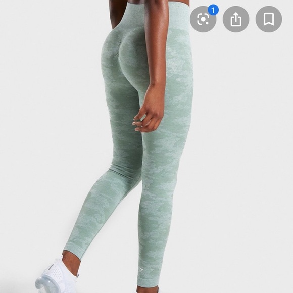 Gymshark | Green Camo Leggings NWT Medium - Picture 3 of 6